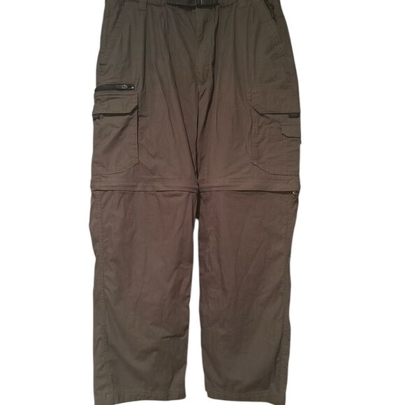 Olive Green Convertible Cargo Pants with Relaxed Fit and Comfortable Waistband - Picture 1 of 7